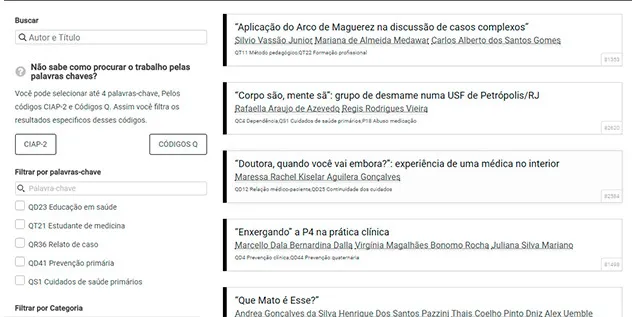 Plataforma com anais de eventos do CBMFC