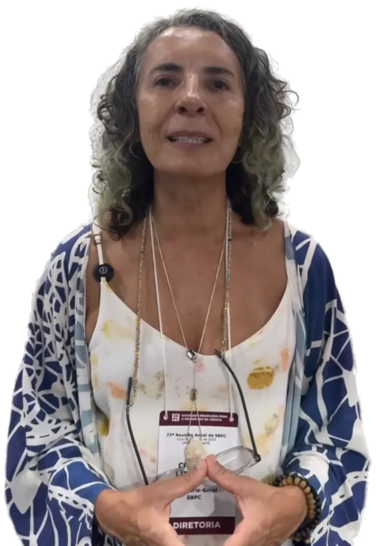Cláudia Linhares Sales, secretária-geral da SBPC, na 77ª Reunião Anual.