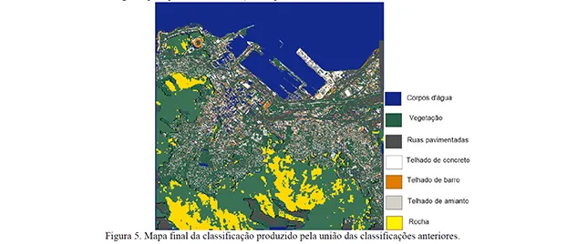 mapa de classificação produzido unicamente pela técnica de árvore de decisão e imagem geoeye