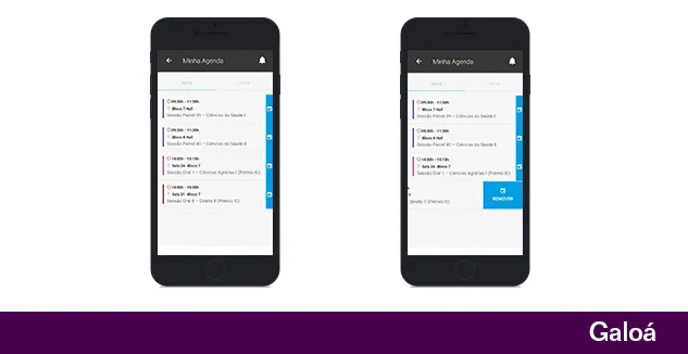 Imagem da Agenda Pessoal dentro do app